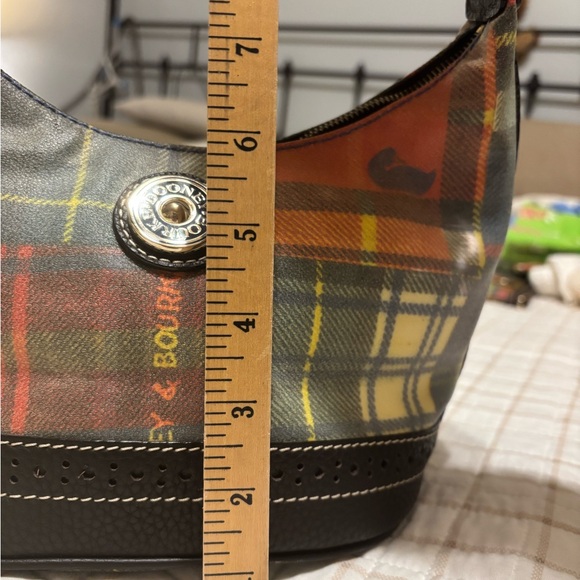 Dooney & Bourke Multicolor Plaid Hobo Bag with Black Trim - Picture 10 of 14